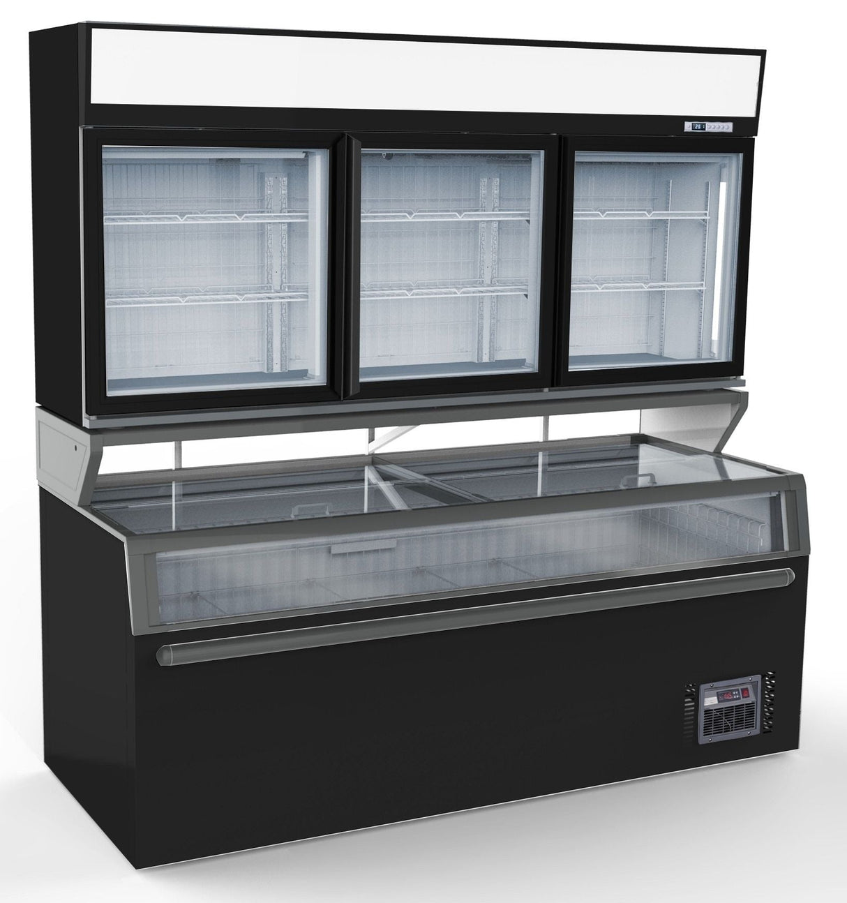 Combisteel Supermarket 3 Door Wall Chiller Fridge With Under Freezer - 7455.2515 Display Chest Freezers Combisteel
