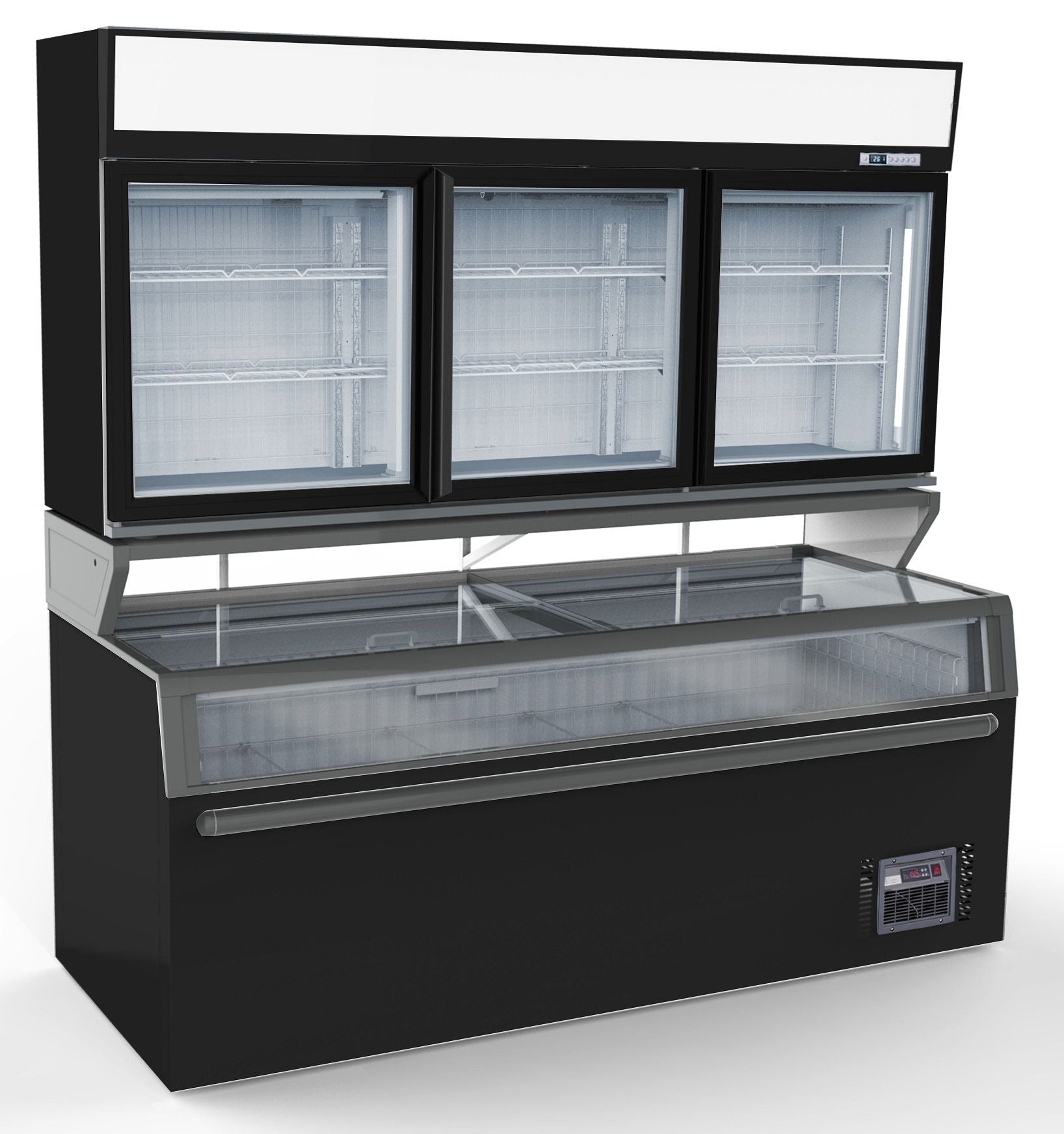 Combisteel Supermarket 3 Door Wall Freezer With Under Freezer - 7455.2535 Display Chest Freezers Combisteel