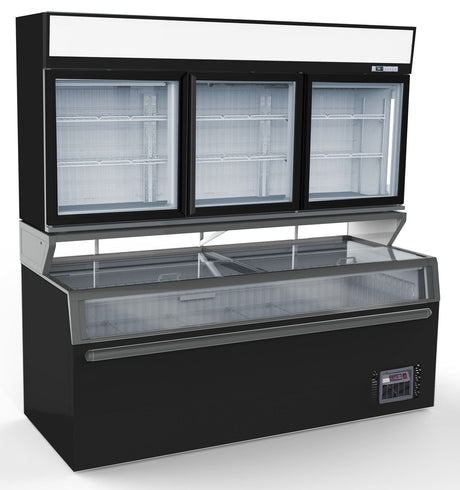 Combisteel Supermarket 3 Door Wall Freezer With Under Freezer - 7455.2535 Display Chest Freezers Combisteel
