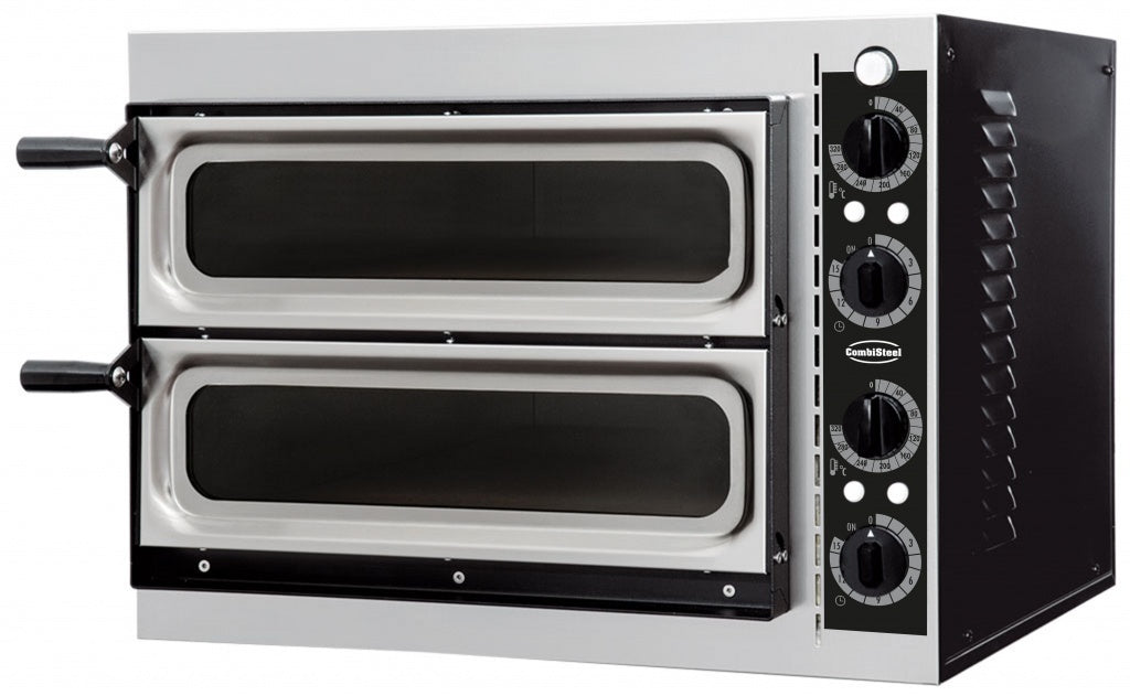 Combisteel Electric Twin Deck Pizza Oven 2 x 12 Inch - 7485.0125 Twin Deck Pizza Ovens Combisteel