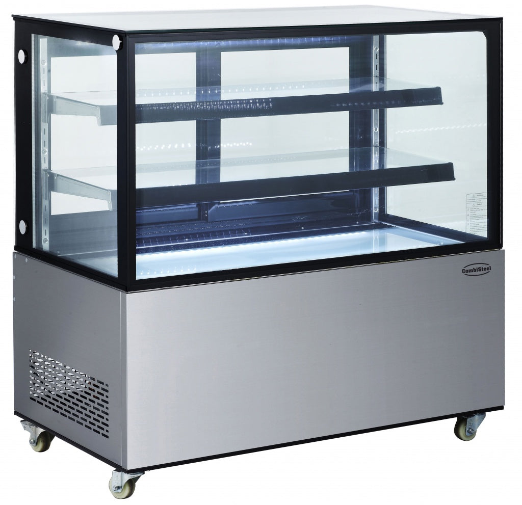 Combisteel Deli Patisserie Flat Glass Display Fridge 370 Ltr - 7487.0020 Refrigerated Floor Standing Display Combisteel