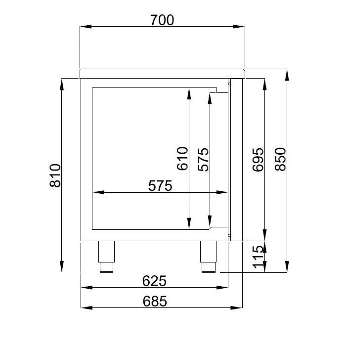 Combisteel 700 Kühltheke 1 Tür 2 Schubladen - 7489.5515