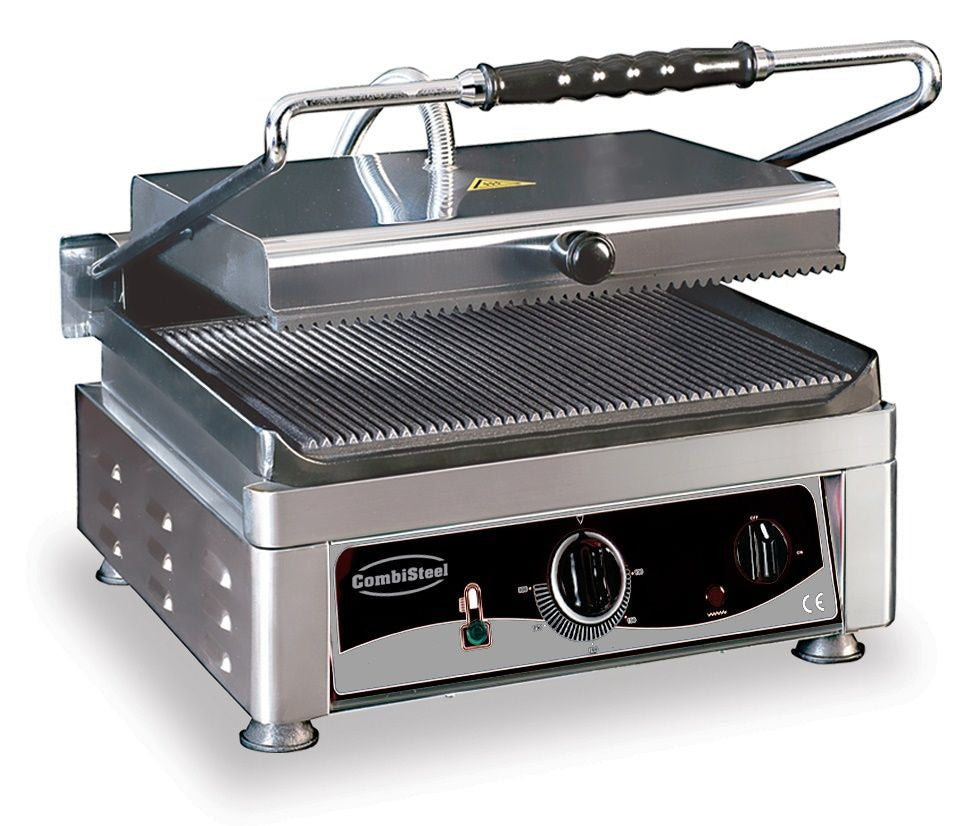 Combisteel Single Contact Grill Ribbed Top Ribbed Bottom - 7491.0005 Contact Grills & Panini Makers Combisteel