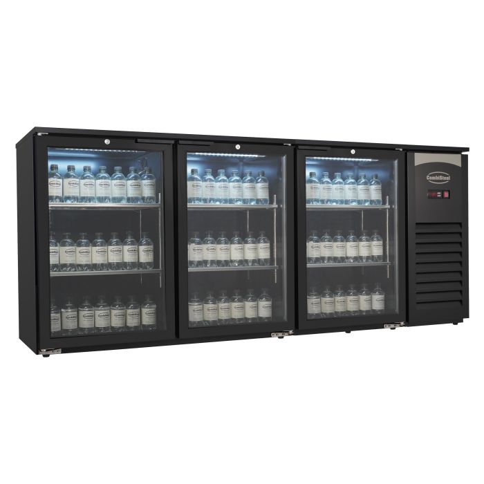 BARKÜHLSCHRANK 3 GLASTÜREN SCHWARZ 470L LED | 7503.0010