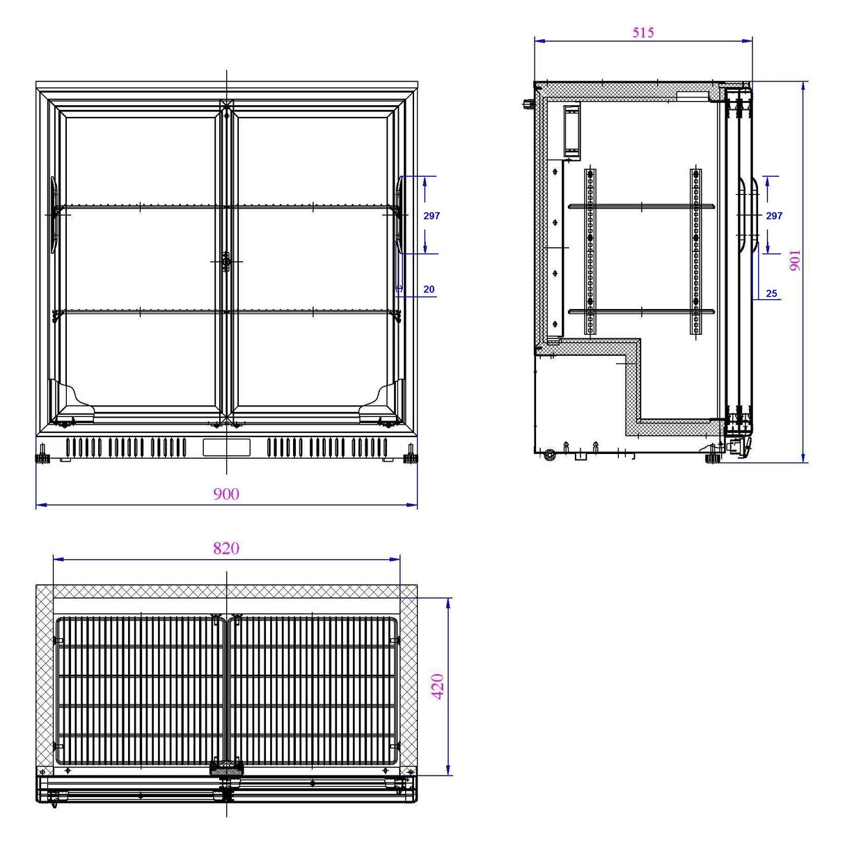 BARKOELER ZWART 2 SCHUIFDEUREN - COMBISTEEL