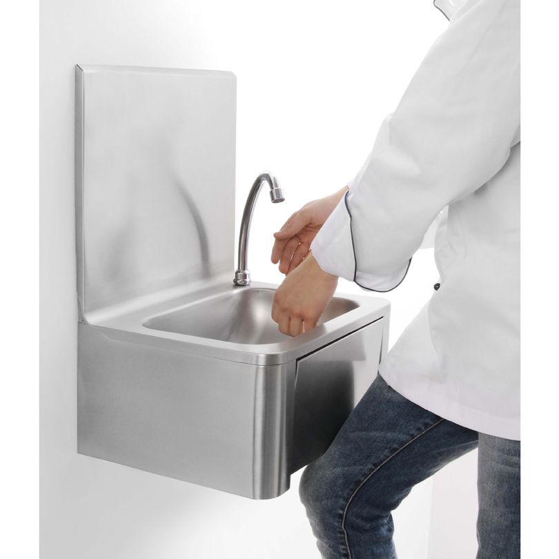 Combisteel Knee Operated Hand Wash Sink With Mixer Tap - 7531.0005 Hand Wash Sinks Combisteel