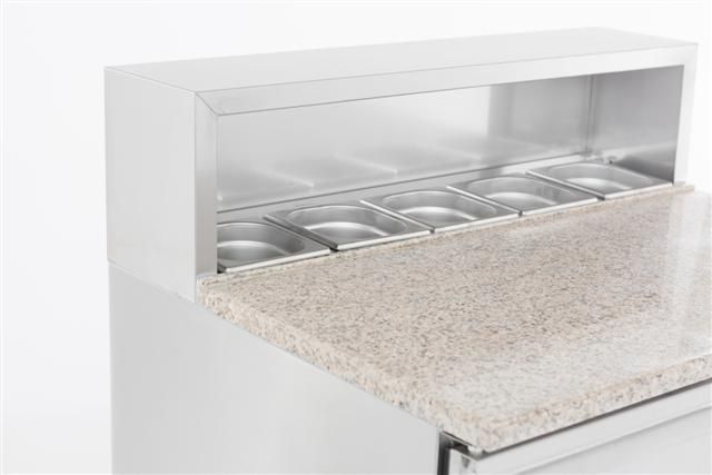 Combisteel 2 Door Pizza Prep Counter Saladette Fridge 2x 1/1GN + 5x 1/6GN - 7950.0070 Pizza Prep Counters - 2 Door Combisteel