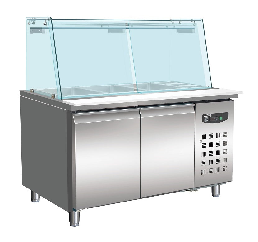 Combisteel Refrigerated Bakery Counter With Glass Cover 2 Doors 4X 1/1 GN Container - 7950.0420 Combisteel