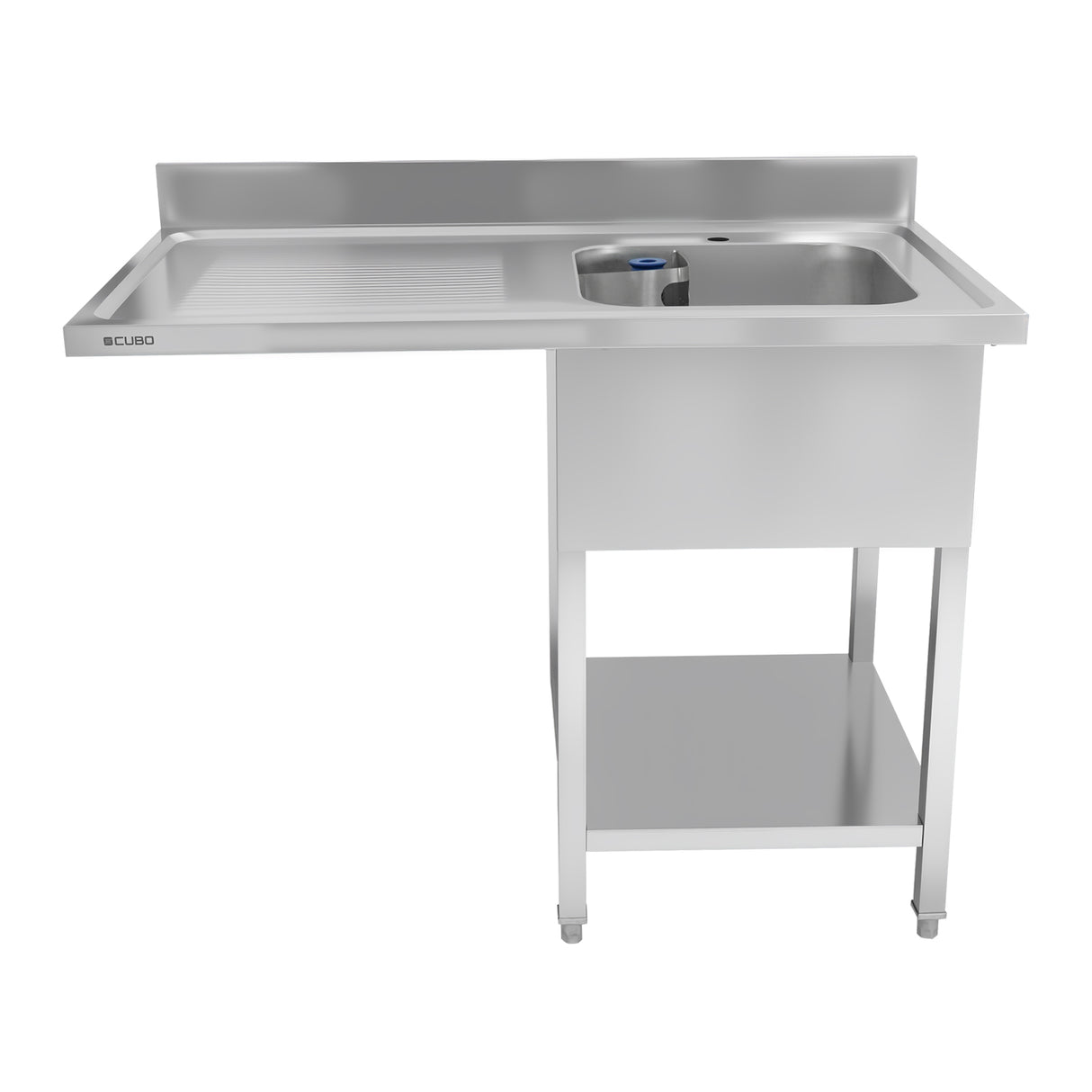 CUBO Stainless Steel Single Dishwasher Sink Right Bowl Left Drainer 1200x700mm CS-SDS-1200-700L