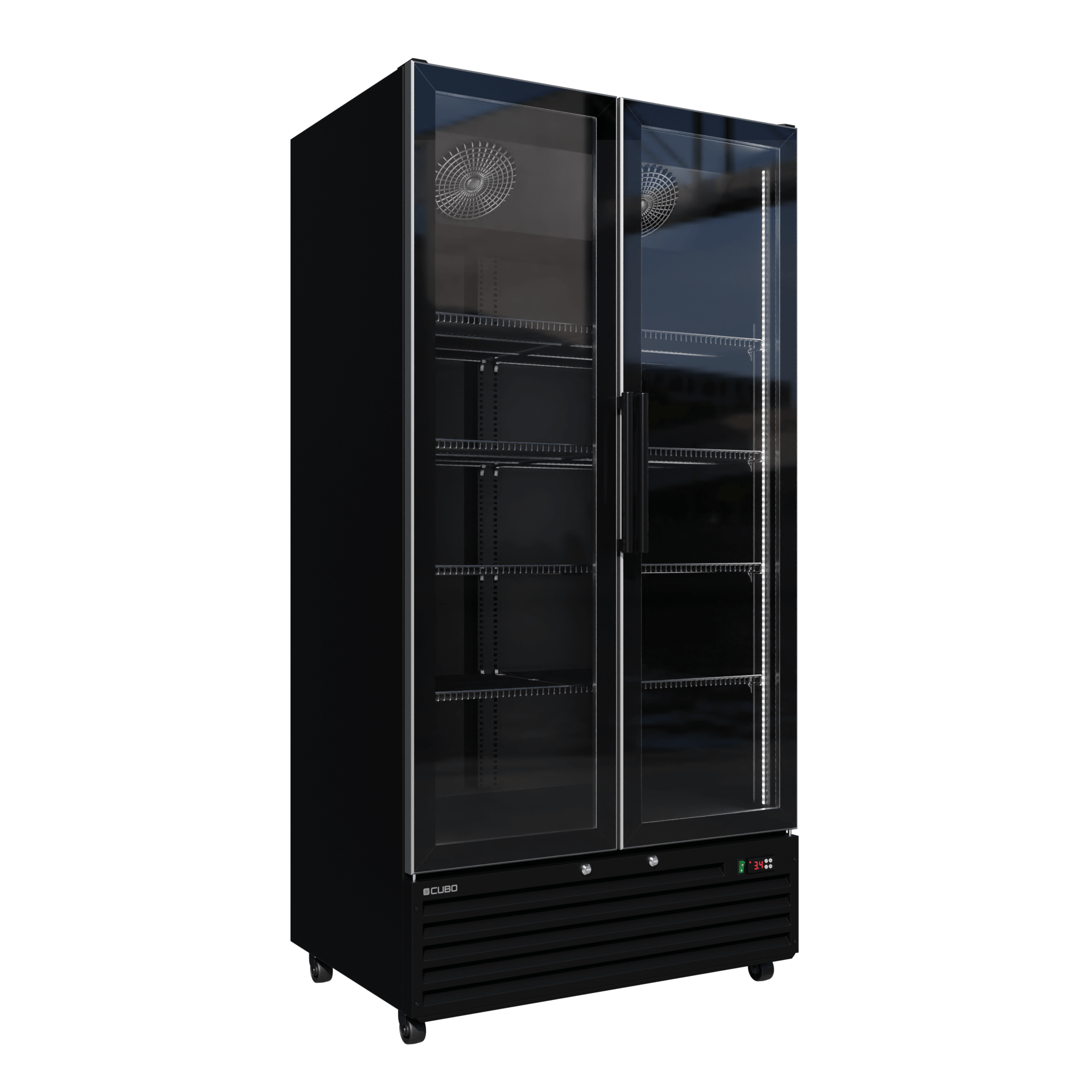 CUBO koelkast - 776 liter – 2 Glasdeuren – 10 Legplanken – Zwart Interieur – CS-SU800