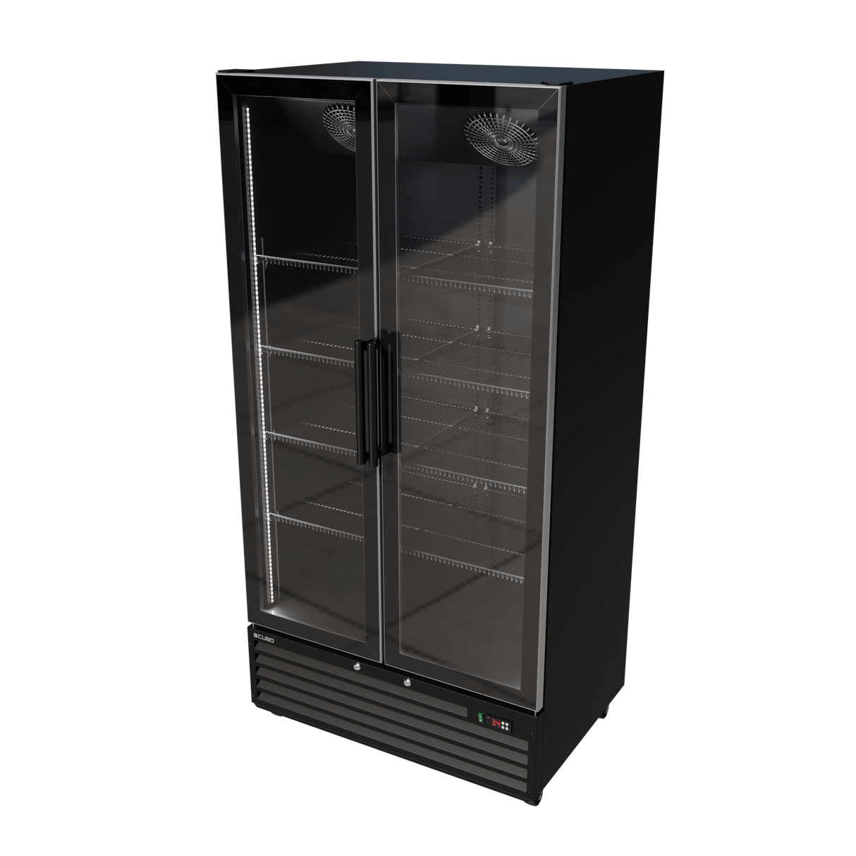 CUBO koelkast - 776 liter – 2 Glasdeuren – 10 Legplanken – Zwart Interieur – CS-SU800