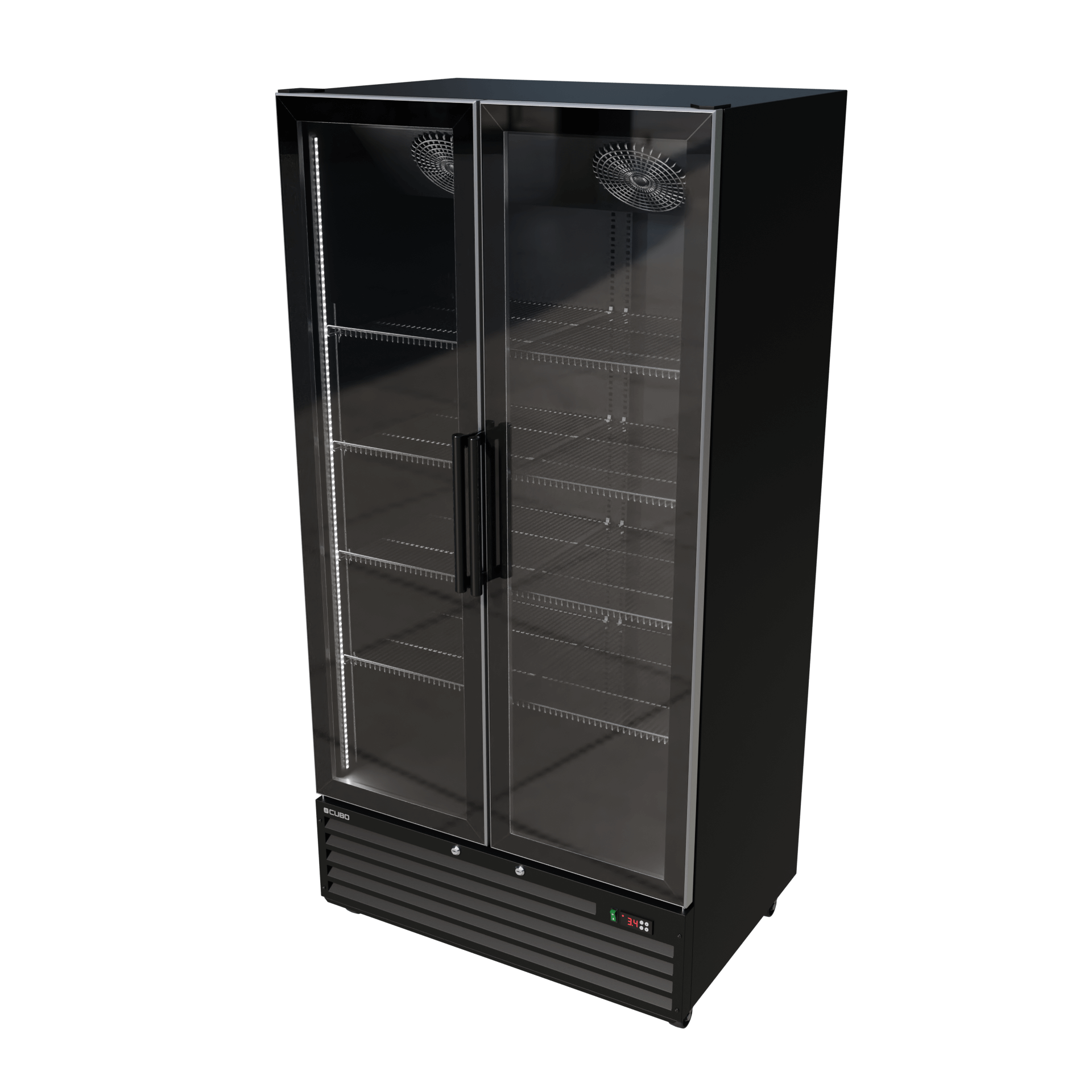 CUBO koelkast - 776 liter – 2 Glasdeuren – 10 Legplanken – Zwart Interieur – CS-SU800