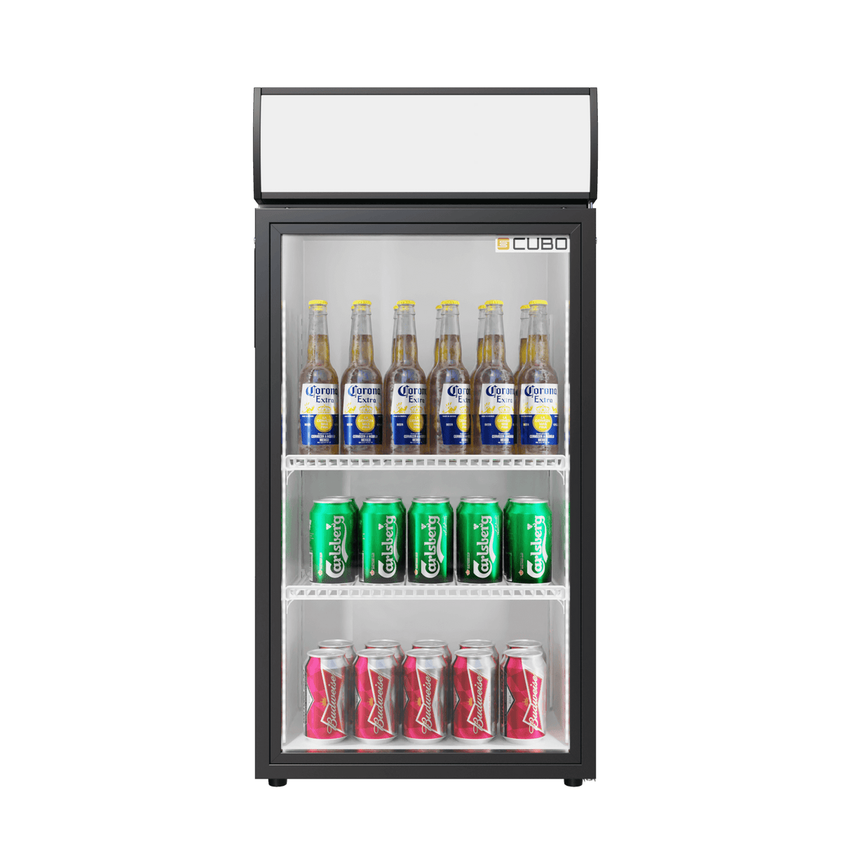 Cubo Tafelmodel Barkoelkast 84L - 1 Scharnierende Glazen Deur - Energiezuinig - CS-80H-EE