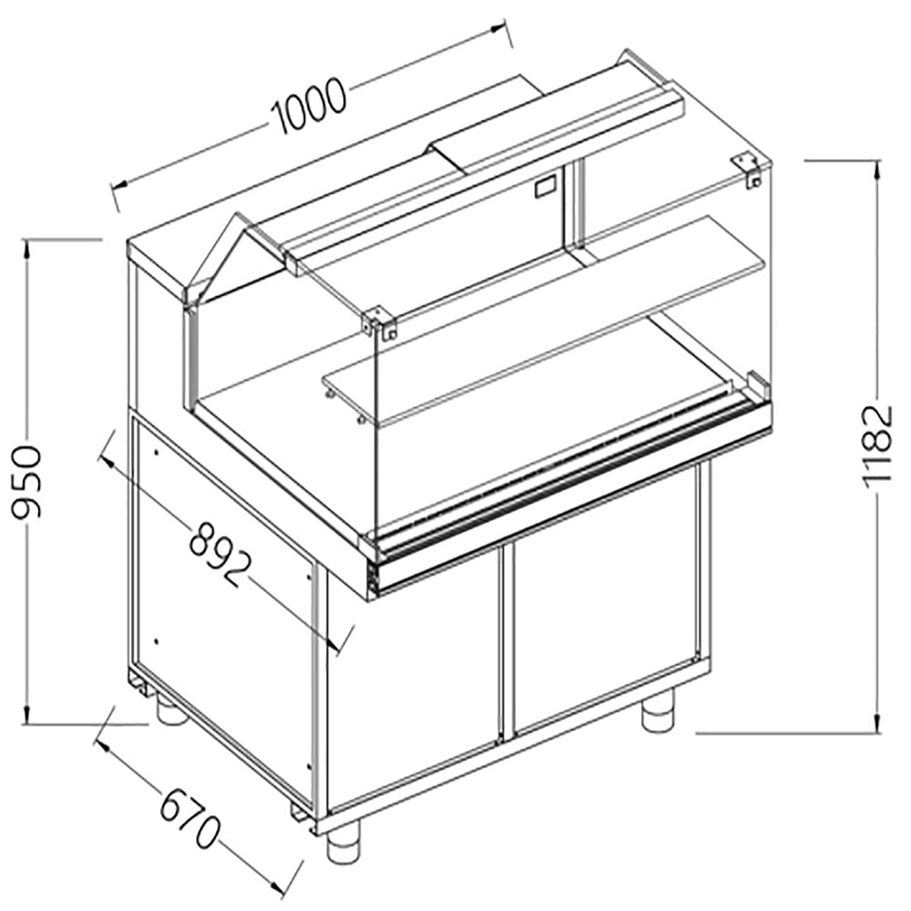 Diamond Refrigerated display counter EN & GN, low window, static, without reserve - CB10X