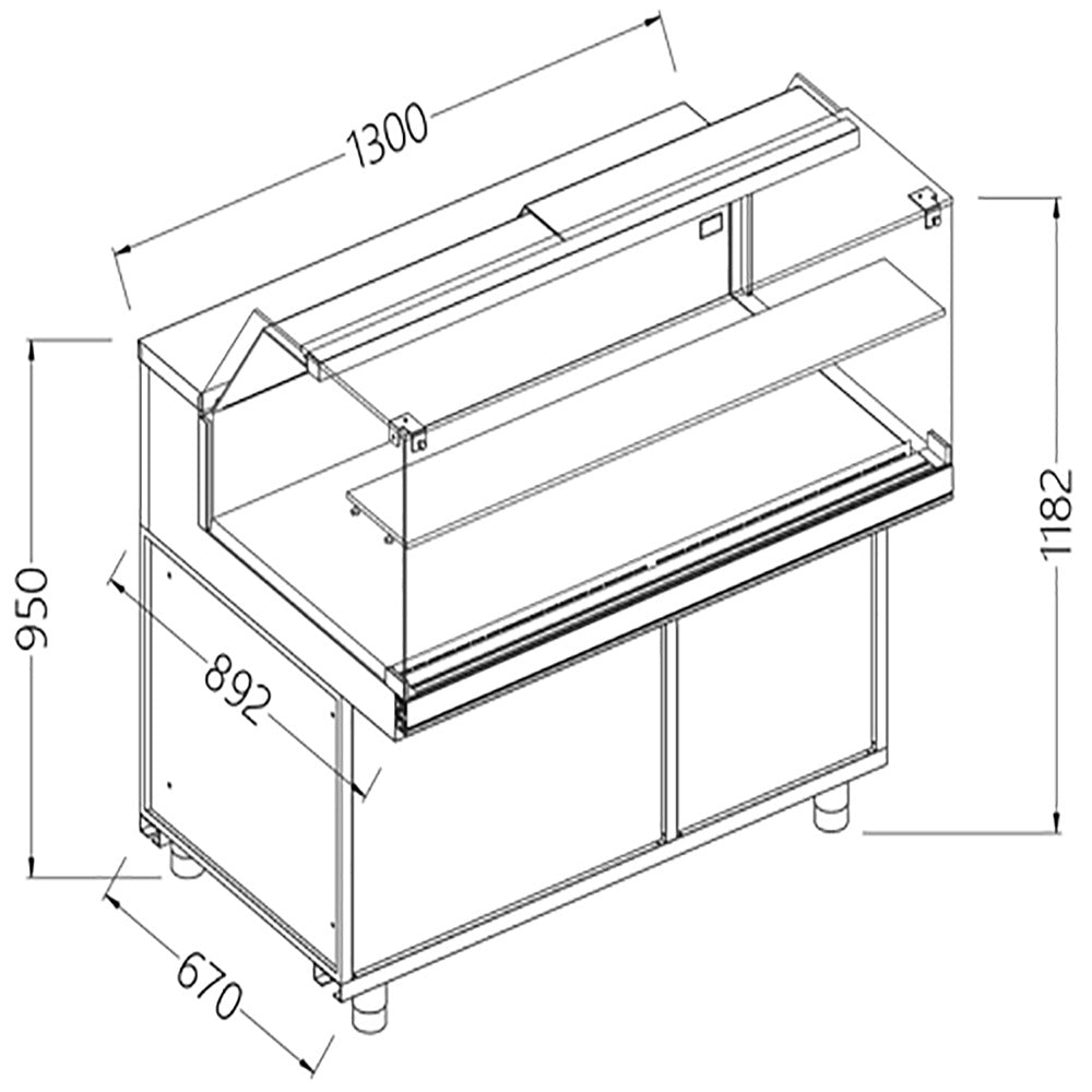Diamond Refrigerated display counter EN & GN, low window, static, without reserve - CB13X