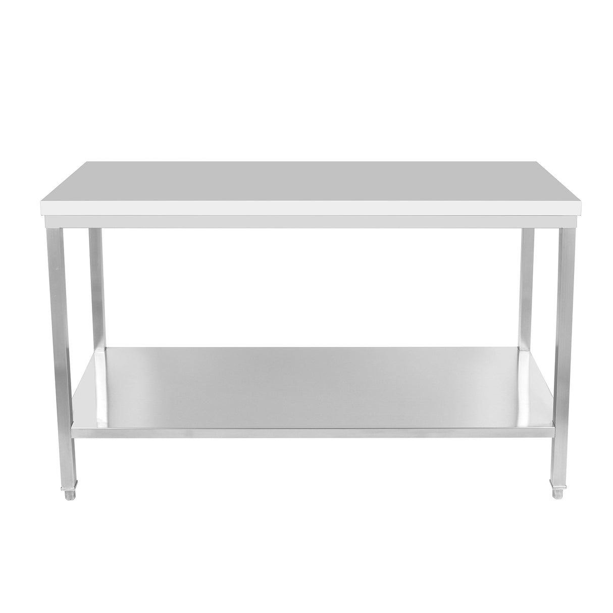 CUBO 2-stufiger Arbeitstisch aus Edelstahl 1400mm ohne Aufkantung CS-CT-1400