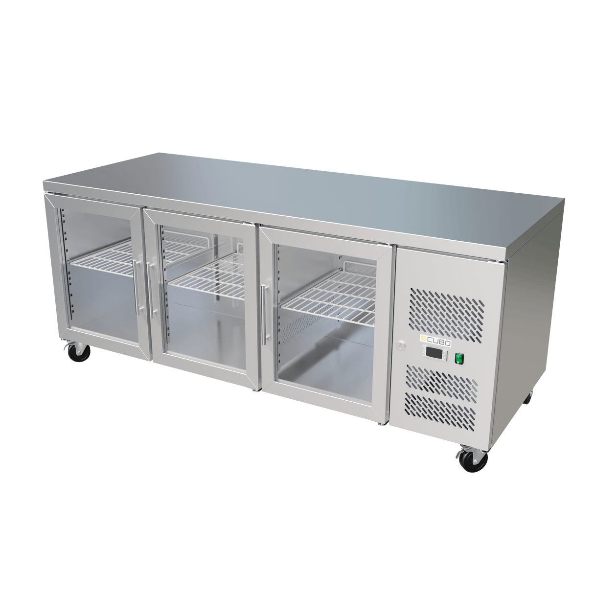CUBO Glass Door Preparation Workbench 403L - 3 Door Counter Fridge - Stainless Steel - 1795(W) x 717(D)mm - CS-GN3100TNG