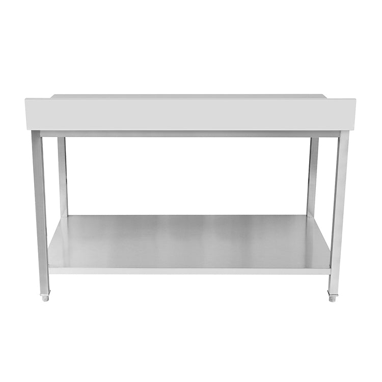 CUBO 2-stufiger Edelstahl-Arbeitstisch 1200mm mit Aufkantung CS-WT-1200