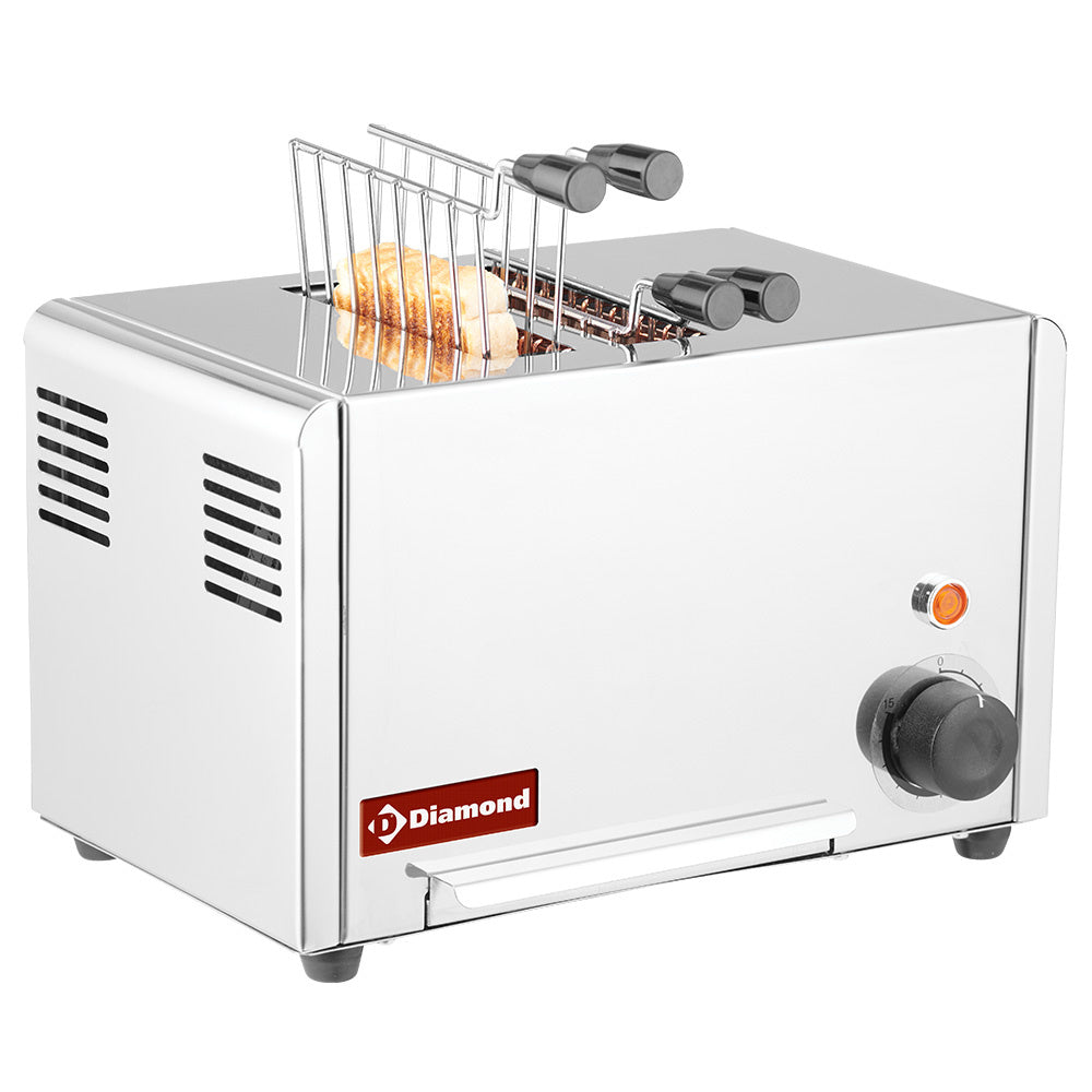 Diamond Electric toaster (croque-monsieur), 2 tongs - Stainless steel. - D2CM-XP
