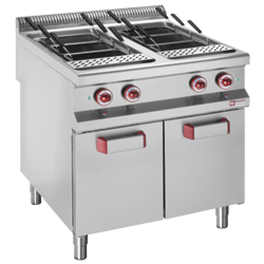 Diamond Electric pasta cooker, 2 tanks 40 liters, on closed cupboard (without baskets) - E99/CPA2-N