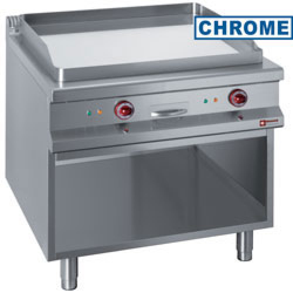 Diamond Smooth electric fry top, chromium-plated, open cupboard - E99/PLCA2-N