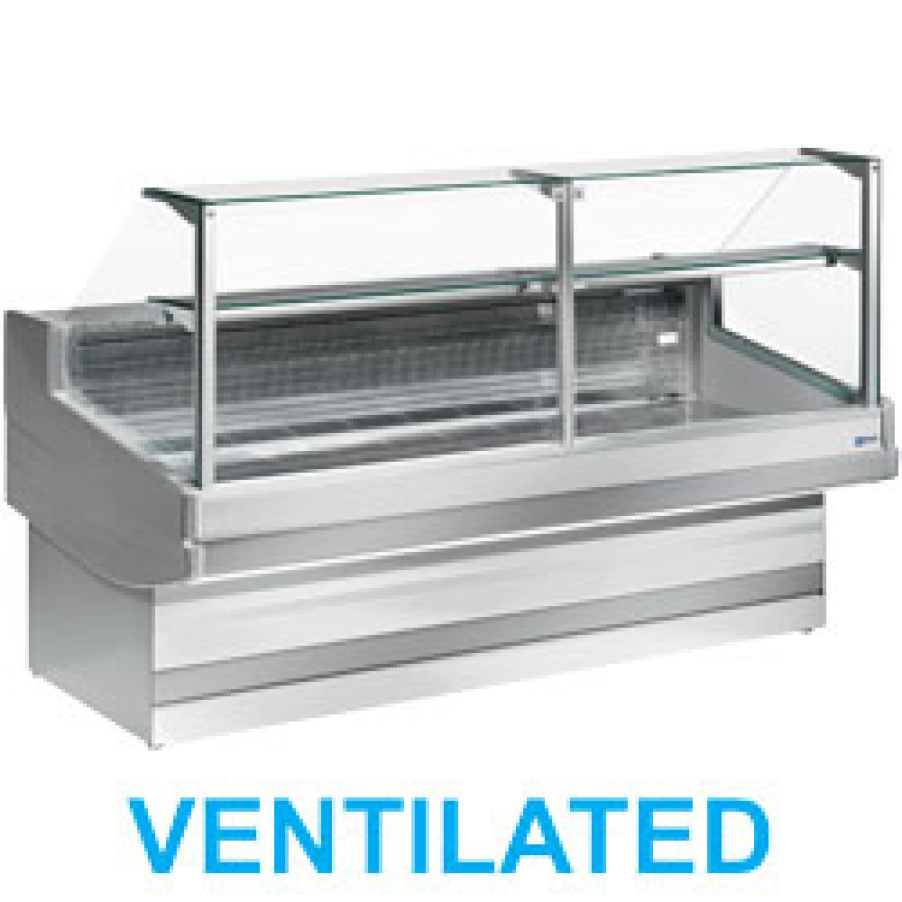 Diamond Ventilated refrigerated counter display with straight glass panel 90°, without storeroom - EB30/A1-VV