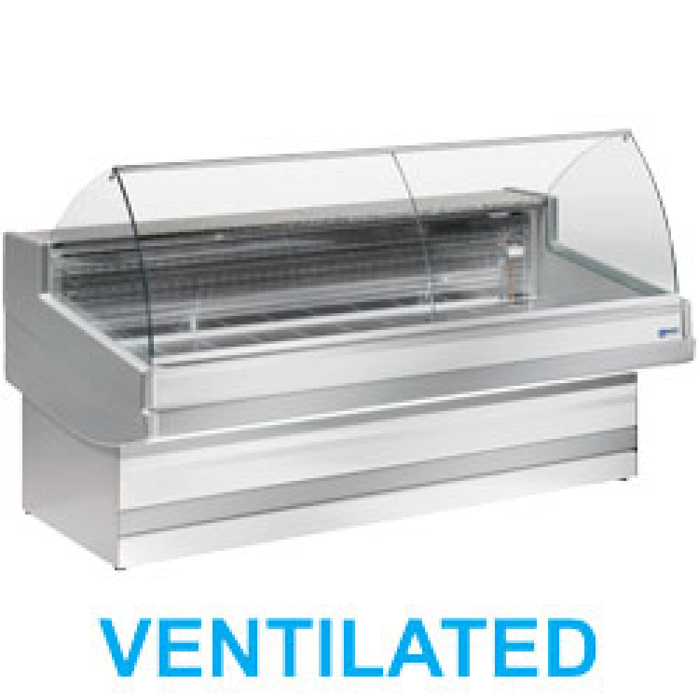 Diamond Ventilated refrigerated counter display with curved glass panel without storeroom - EB40/A3-VV