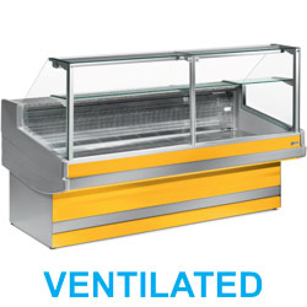 Diamond Ventilated refrigerated counter display with straight glass panel 90° without storeroom - EB40/C1-VV