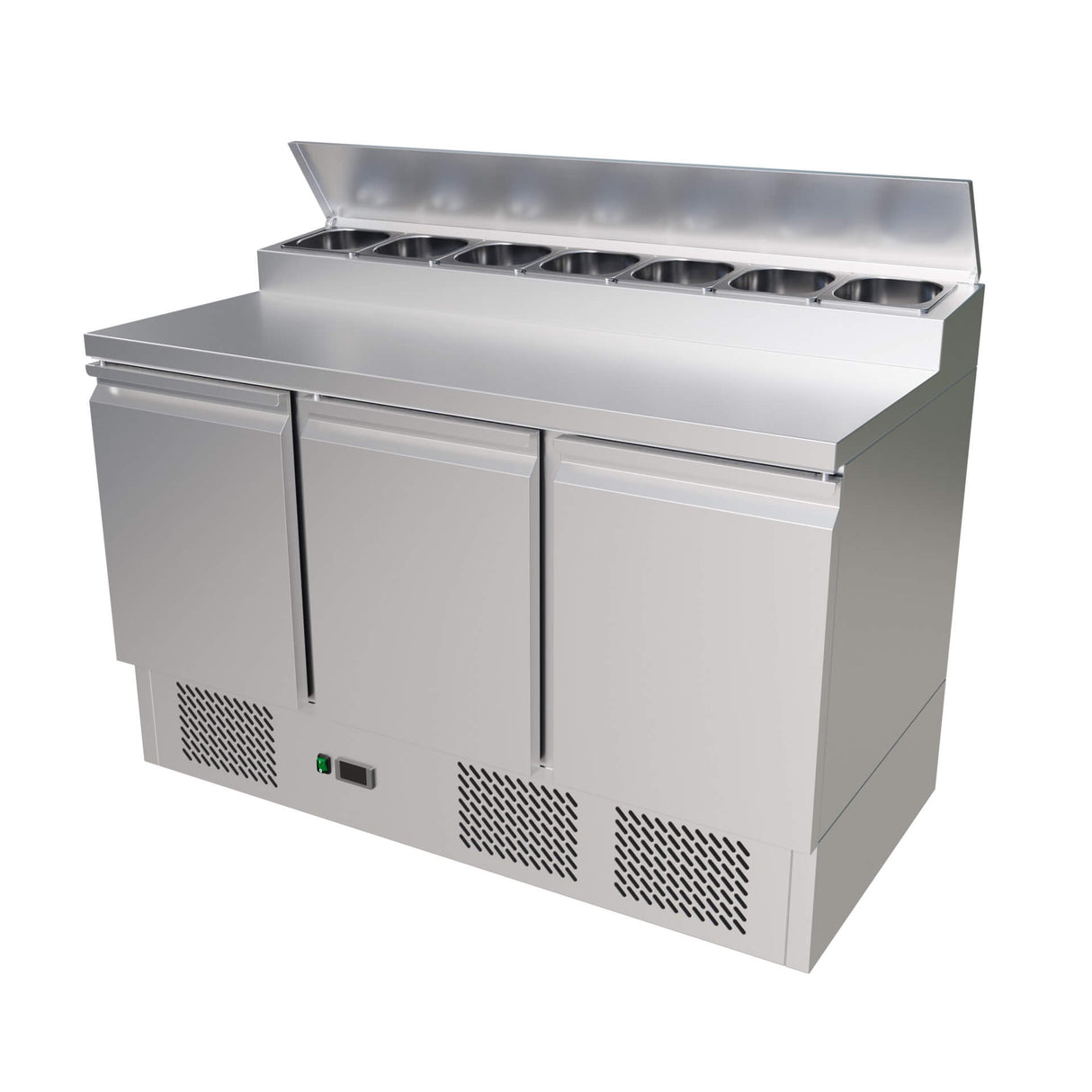 Empire Stainless Steel Three Door Open Top Pizza Prep Counter - PS300 Pizza Prep Counters - 3 Door Empire