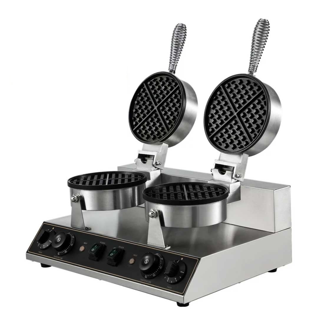 Empire Commercial Electric Belgian Waffle Maker Double Round - EMP-WAF2 Waffle Makers Empire