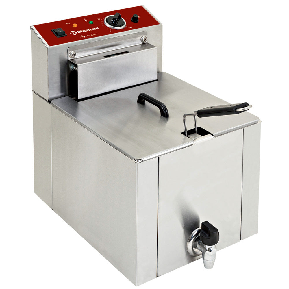 Diamond Electric table top fryer " S-POWER" 12 liters + tap - F12TR/SP
