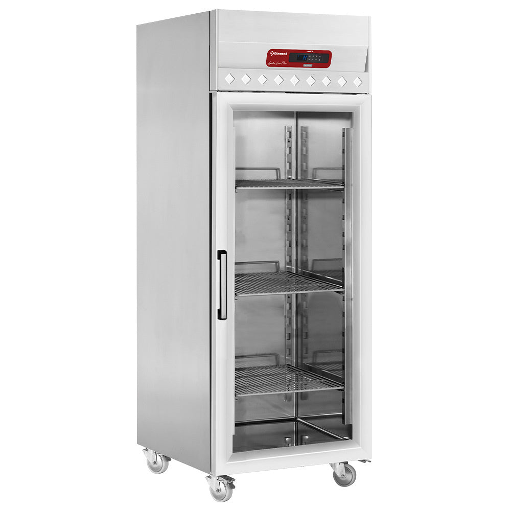 Diamond Ventilated freezer 700 liters, 1 glass door GN 2/1 - IE70G/EL