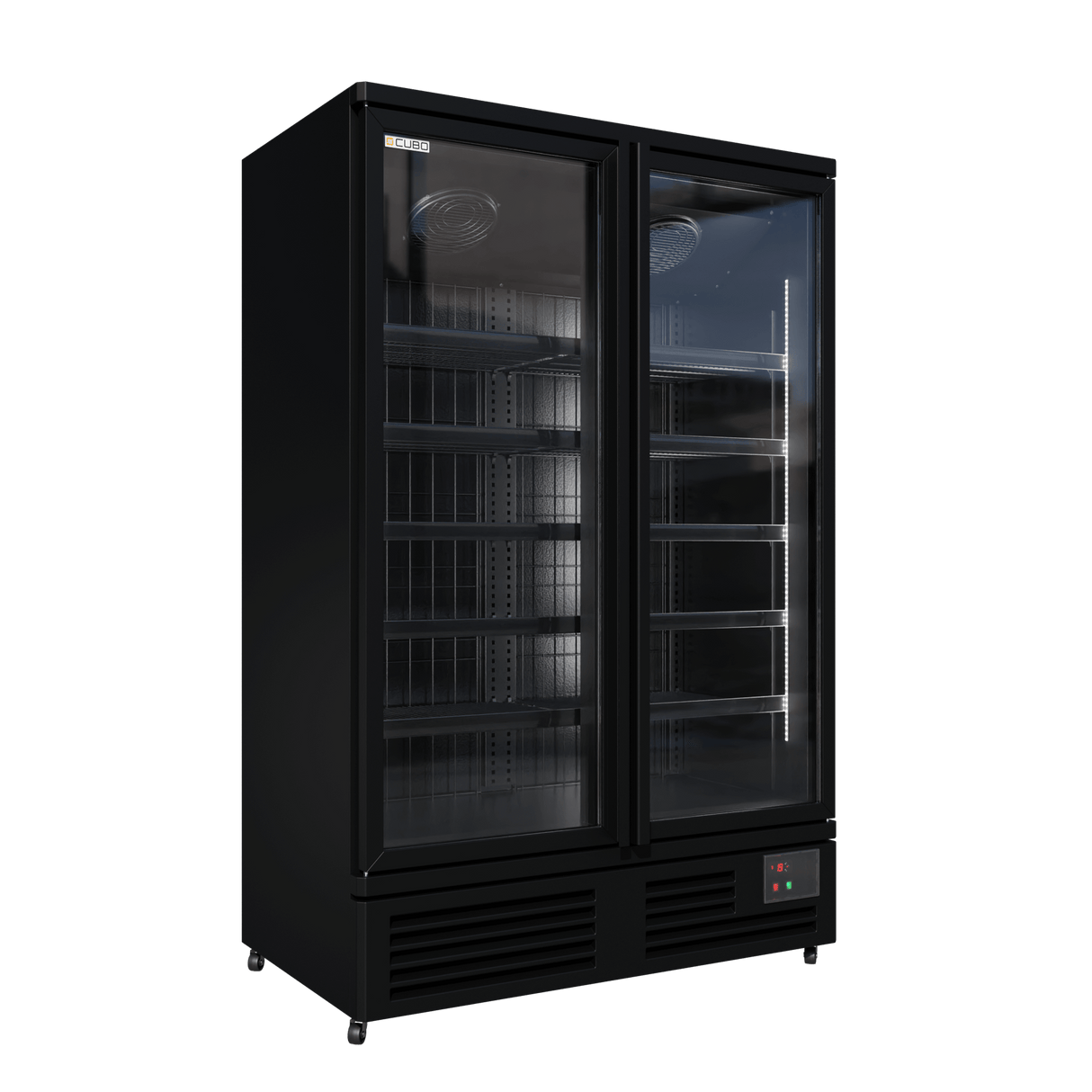 CUBO Display Freezer 810L - 2 Door - 10 Shelves - Glass Door - Black Interior - CS-SU13B