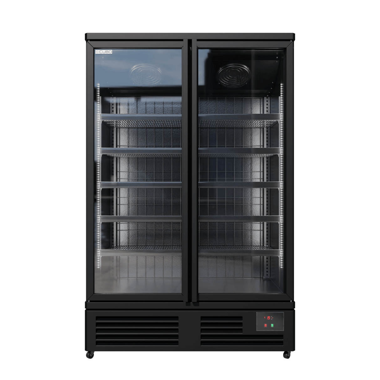 CUBO Display Freezer 810L - 2 Door - 10 Shelves - Glass Door - Black Interior - CS-SU13B