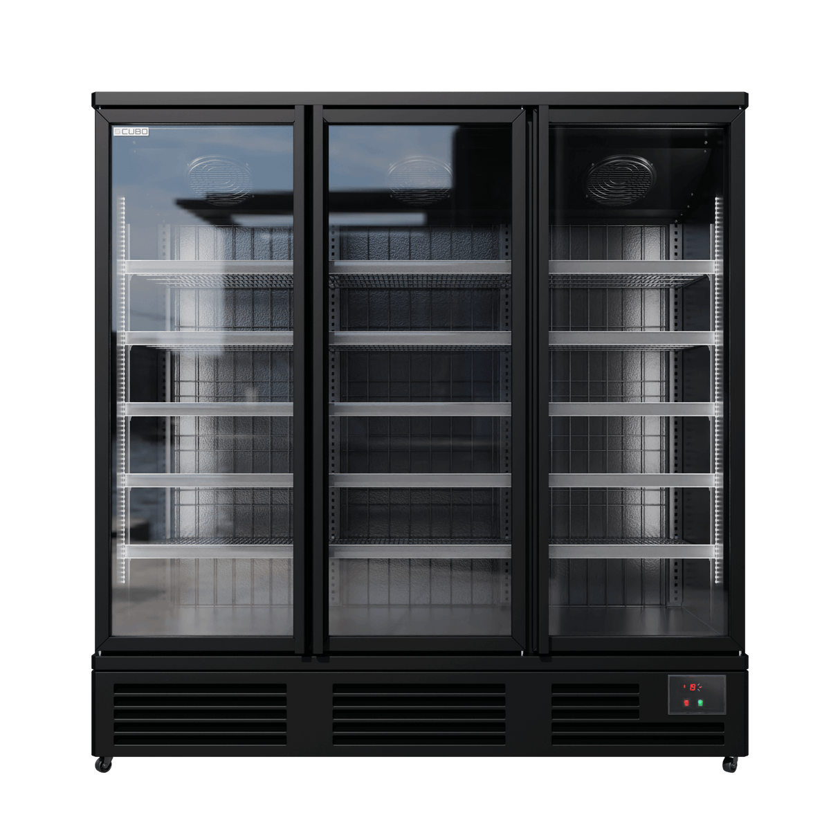 CUBO Display Freezer 1220L - 3 Door - 15 Shelves - Glass Door - Black Interior - CS-SU19B