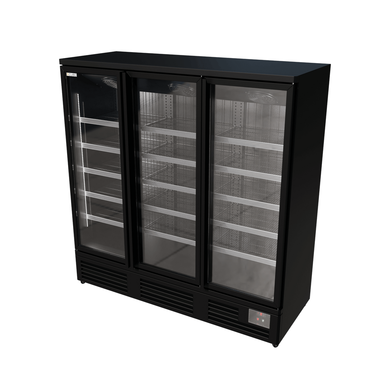 CUBO Display Freezer 1220L - 3 Door - 15 Shelves - Glass Door - Black Interior - CS-SU19B