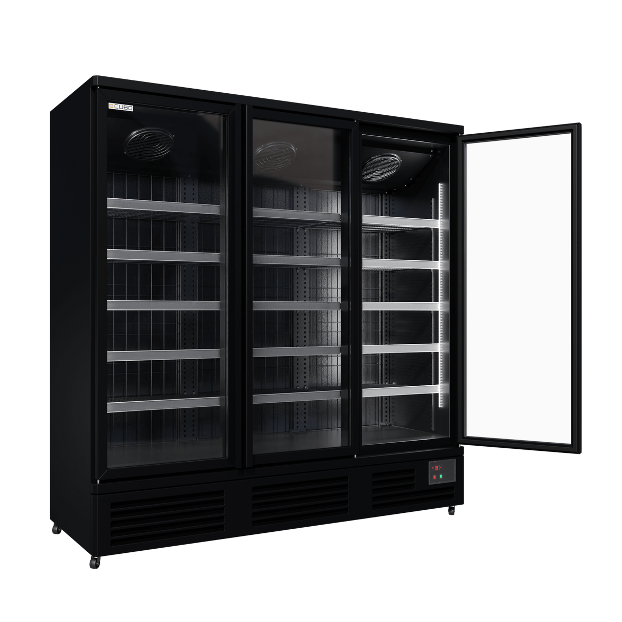 CUBO Display Freezer 1220L - 3 Door - 15 Shelves - Glass Door - Black Interior - CS-SU19B