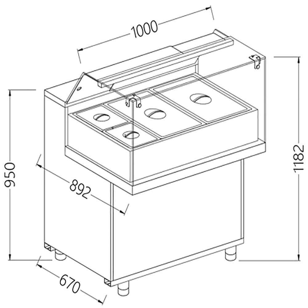 Diamond Refrigerated display counter EN & GN, low window, static, without reserve - MB10X
