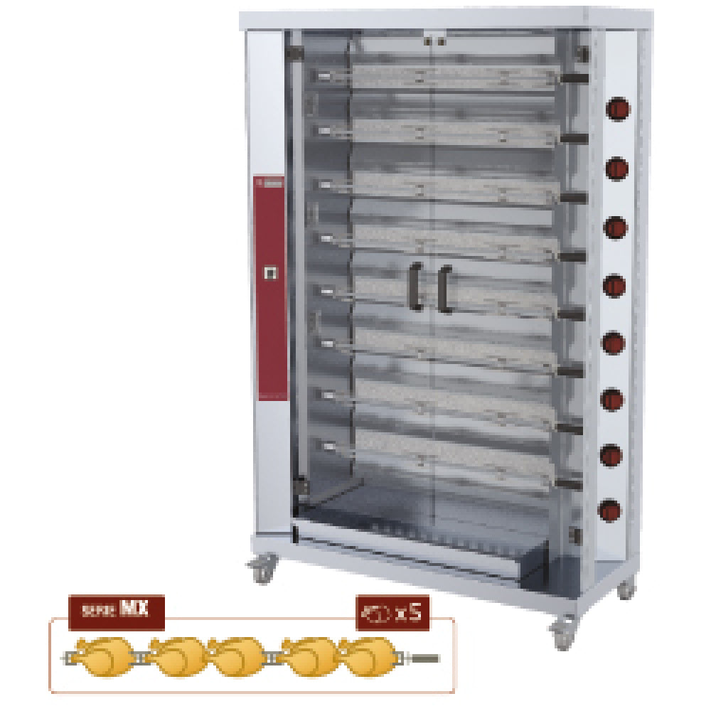 Diamond Chicken Gasgriller, 8 Spieße (40 Hähnchen) - RVG/8-MX