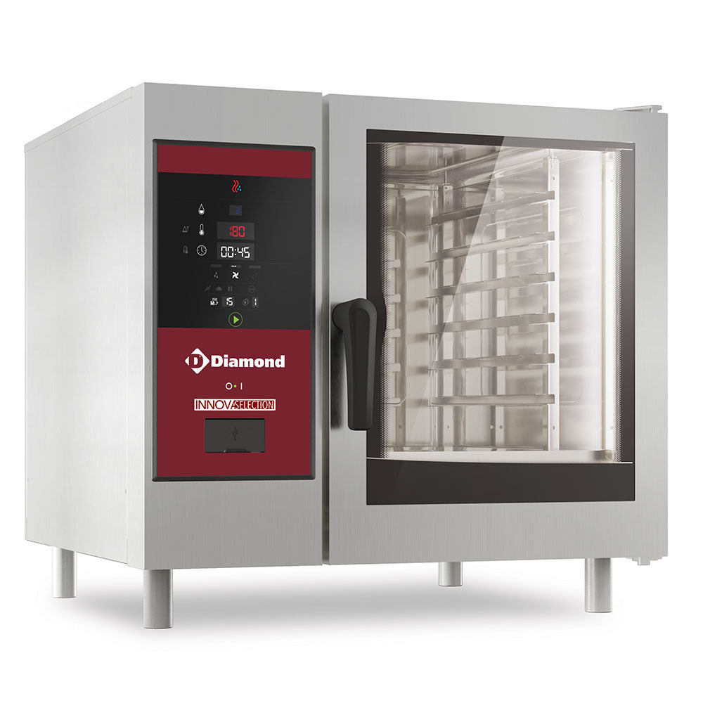 Diamond Gas oven directe stoom en convectie, 6x GN 1/1+Reiniging - SDG/XC-06