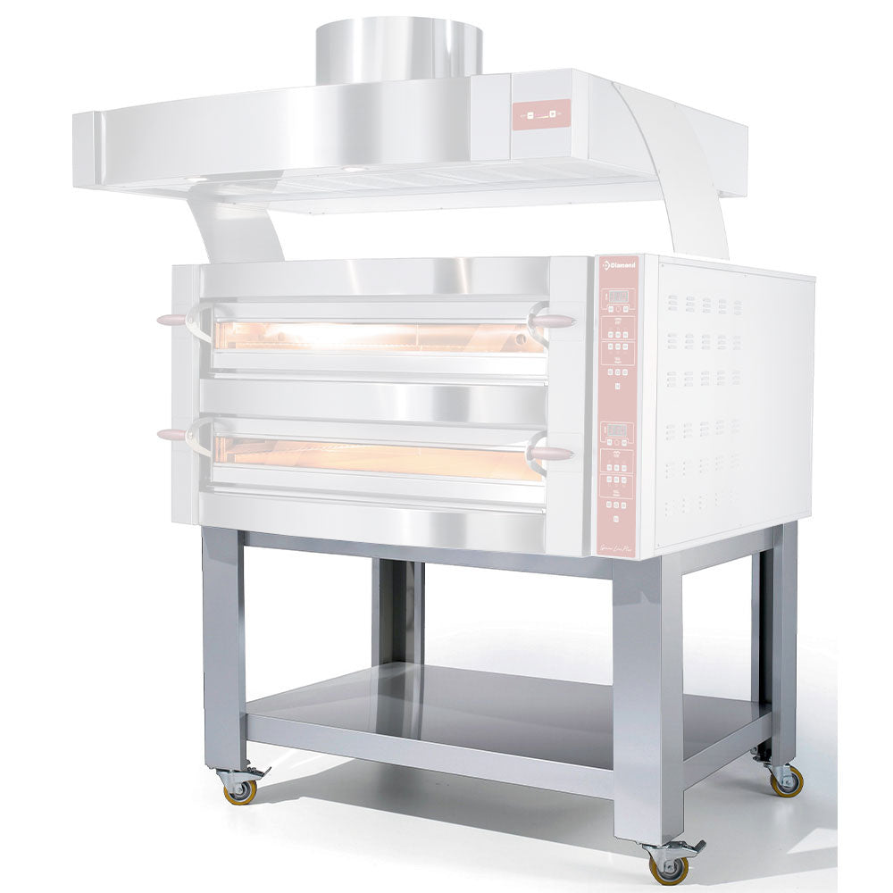 Diamond Support "imitatie inox" voor GDX6/35-LDP "XL", 4 wielen, 2 met remmen - SGD6-LRSI