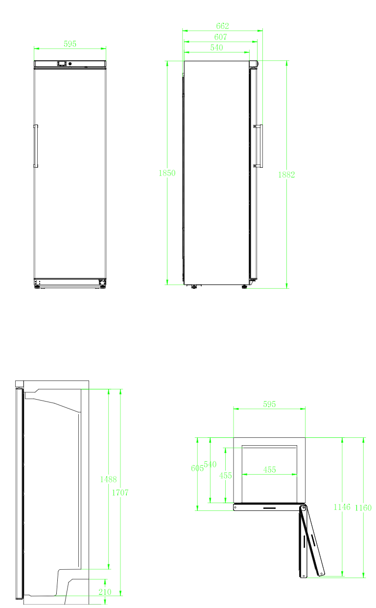 CUBO Storage Freezer 293L - 1 Door - 5 Shelves - Black - CS-BF400V