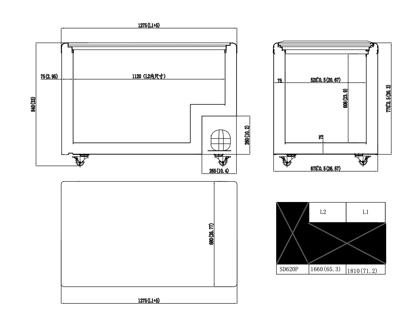 Cubo Diepvrieskist - Schuifdeksel met display -  545L - CS-CF620P-GT
