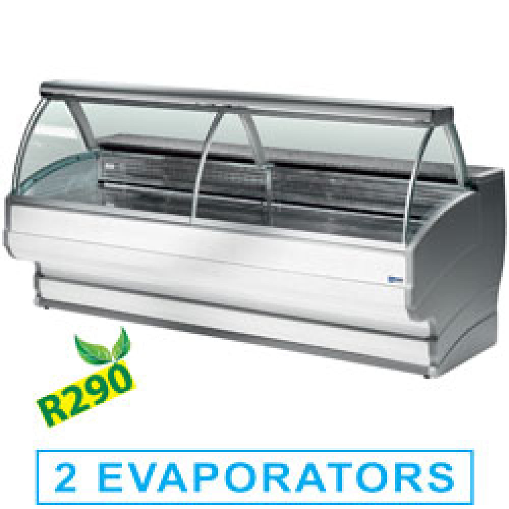 Diamond Refrigerated display counters, curved glass with storage space - TO30/A1-R2