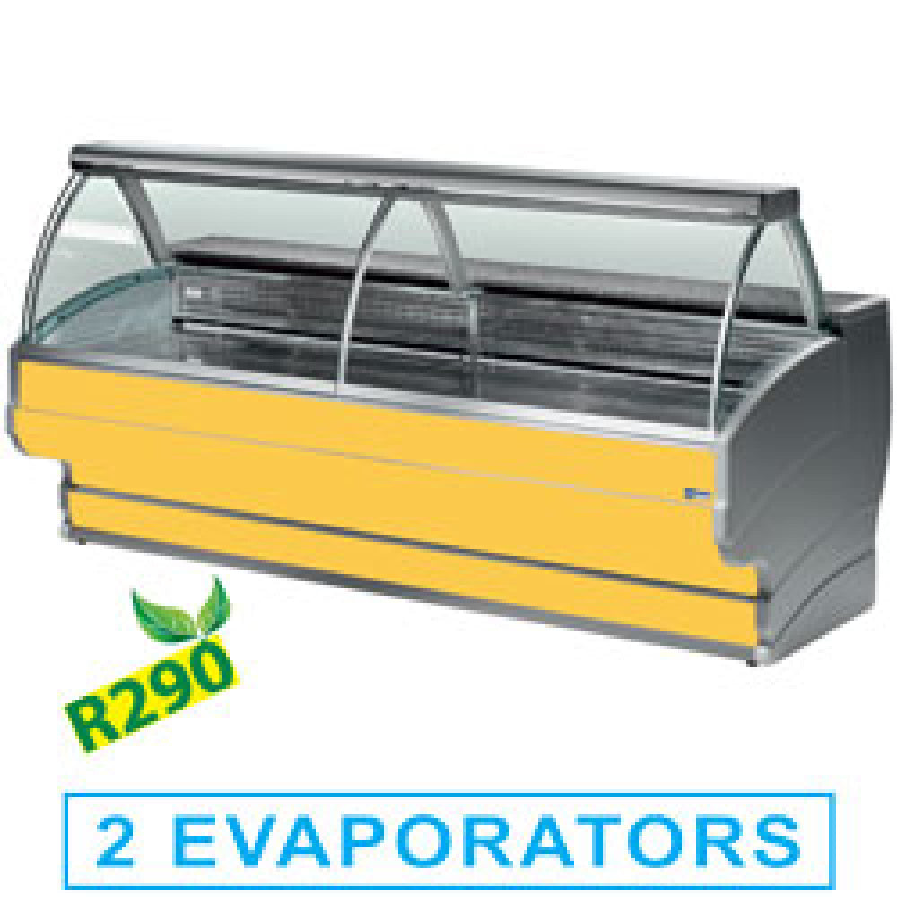 Diamond Refrigerated display counters, curved glass with storage space - TO30/C1-R2