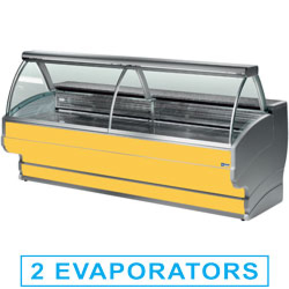 Diamond Refrigerated display counters, curved glass with storage space - TO40/C1