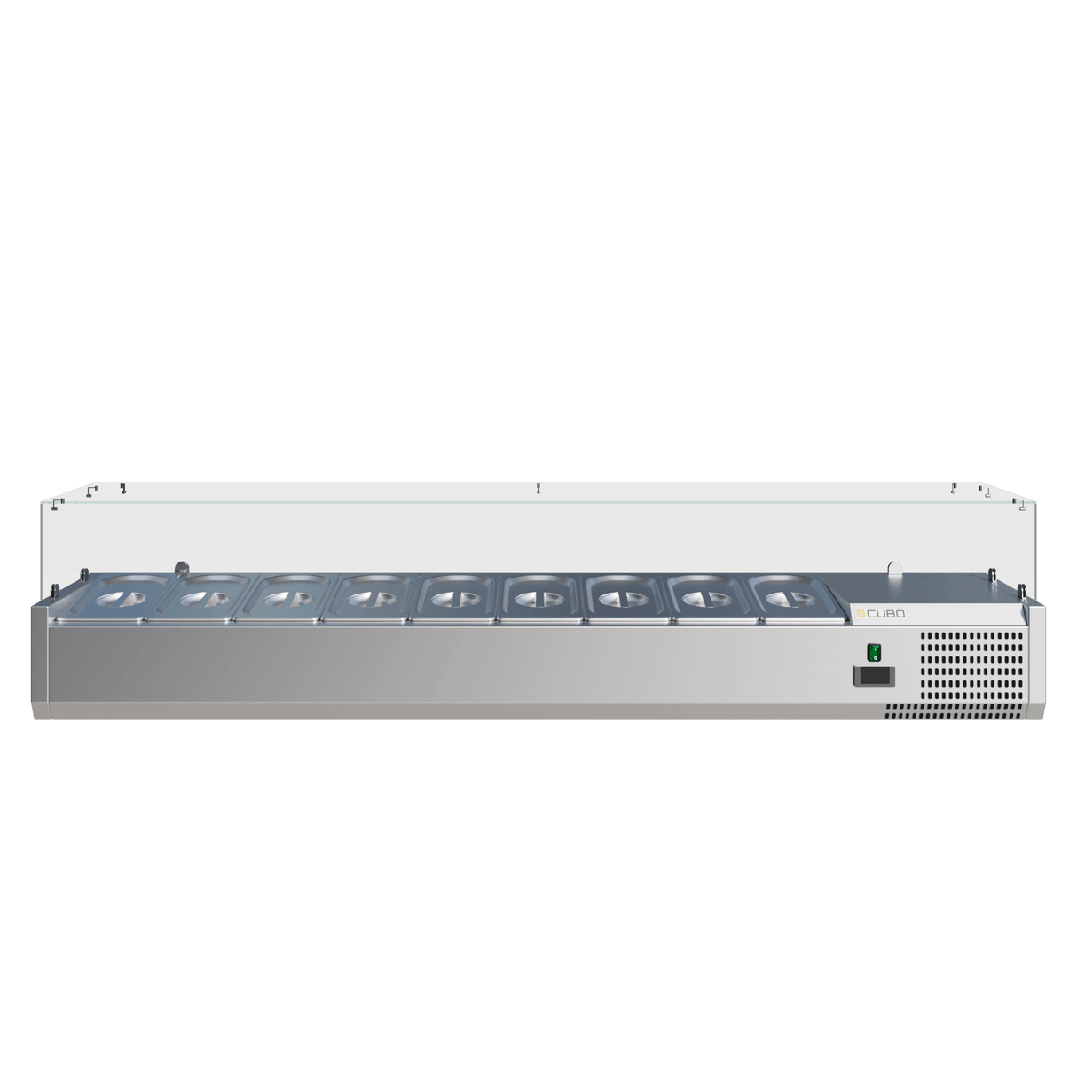 CUBO Refrigerated Display Case - 10x GN 1/4 - 2000x395mm - Countertop - Glass Top - CS-VRX2000/380