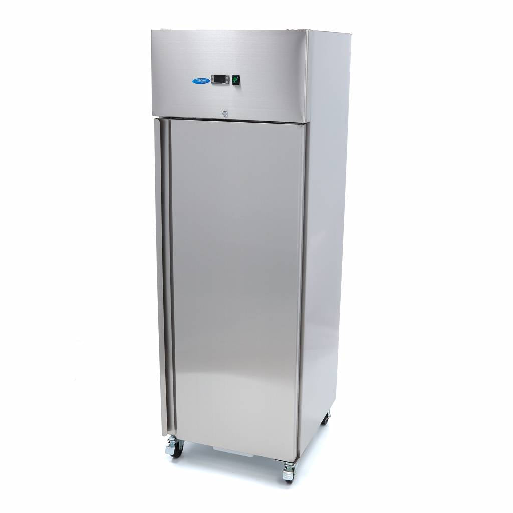 Maxima Fridge - 400L - 3 Adjustable Shelves - (1/1 GN) - on Wheels - Stainless Steel - 09400130