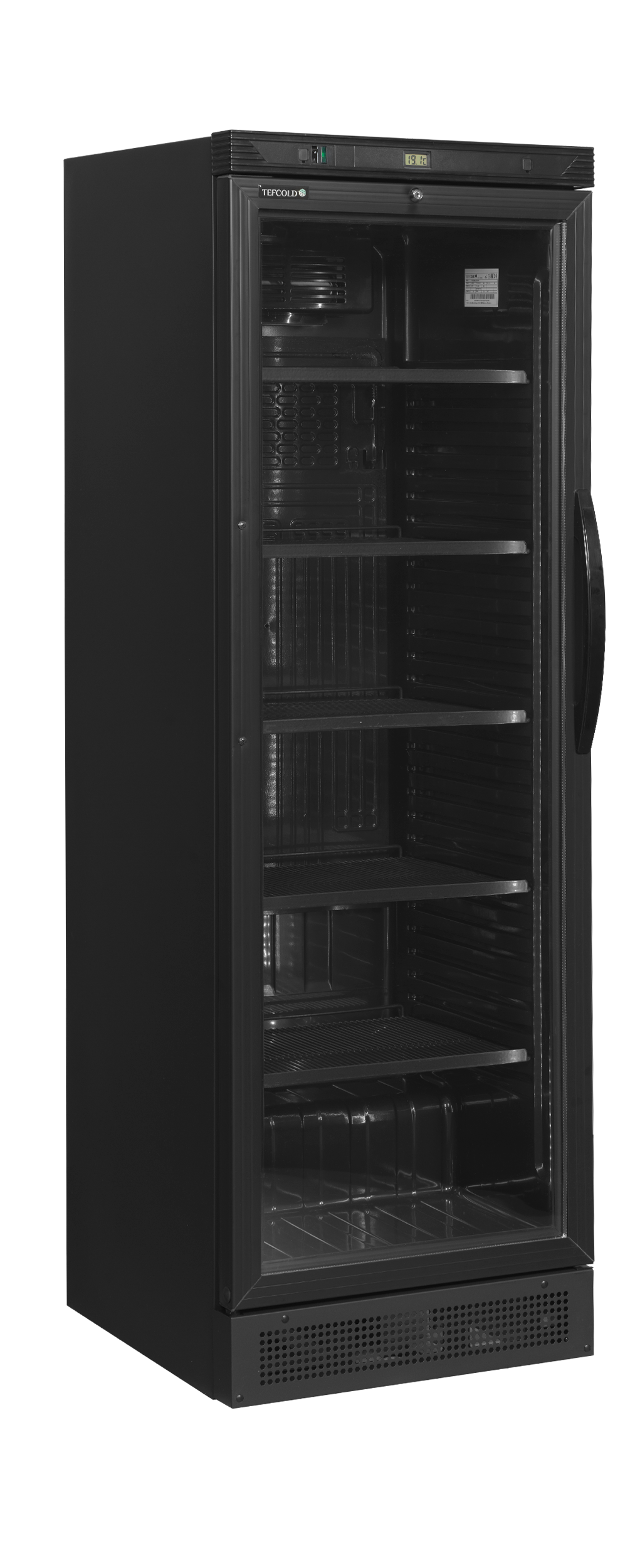 TEFCOLD Schwarzer Flaschenkühler, Linksanschlag - CEV425 BLACK L/H