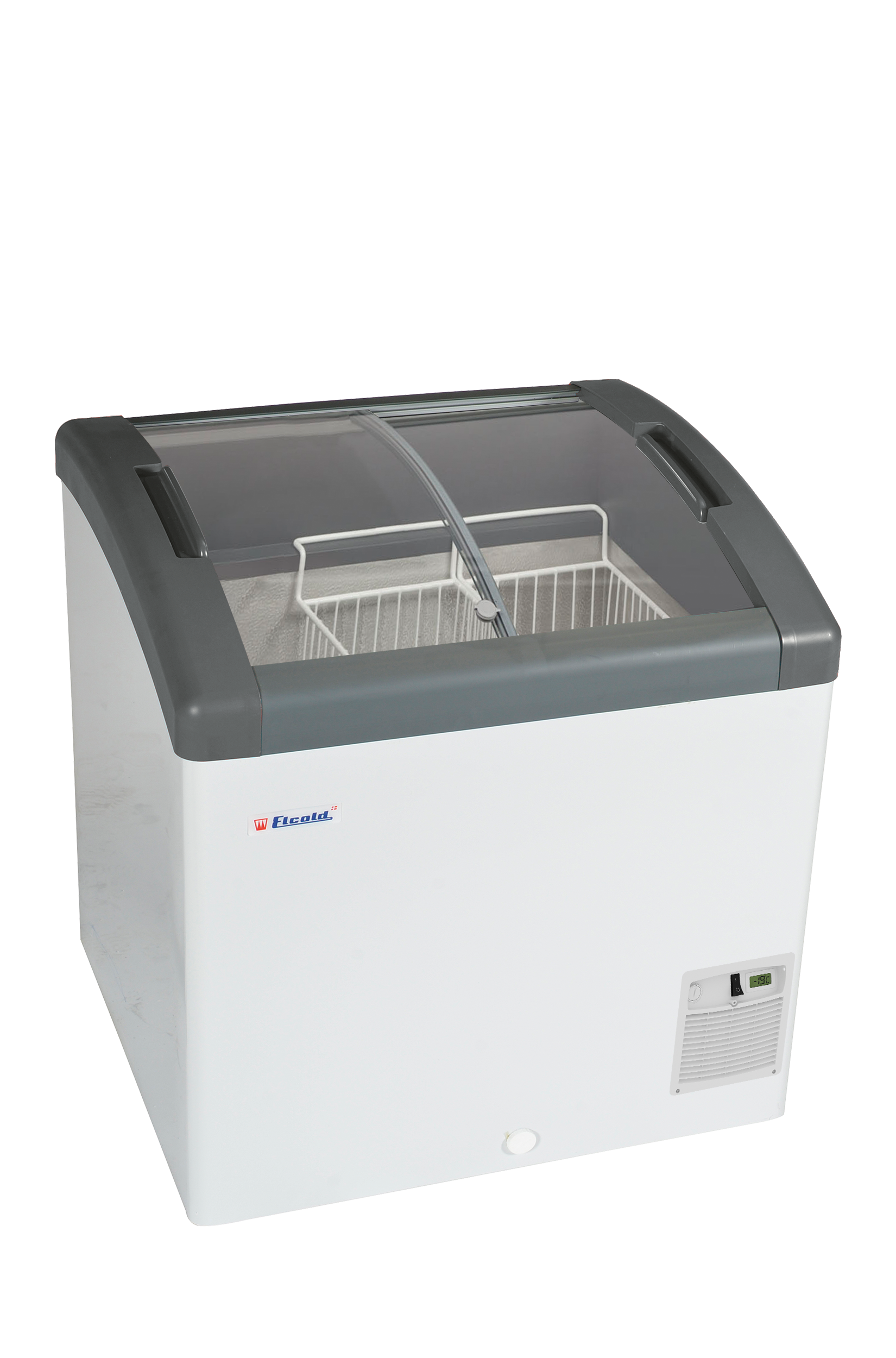 Elcold Sliding Curved Glass Lid Chest Freezer - FOCUS 73 Display Chest Freezers Elcold